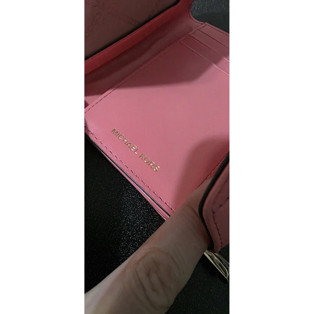 NEW‎ Michael Kors Jet Set Quilt Envelope Trifold Leather Wallet Wristlet Clutch - Picture 8 of 11